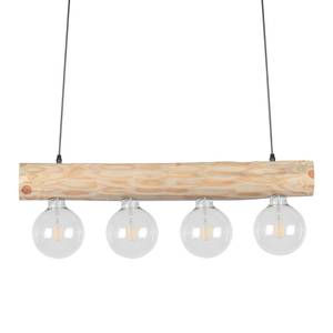 Hanglamp Trabo Simple staal/massief grenenhout - Den - Aantal lichtbronnen: 4