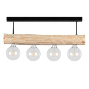 Plafondlamp Trabo Simple staal/massief grenenhout - 4 lichtbronnen - Den