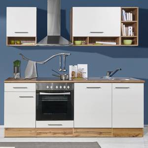 Zona cucina Laurie (8 pezzi) Senza elettrodomestici - decoro bianco/rovere selvatico - larghezza: 220 cm