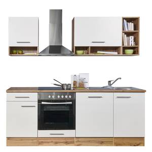 Zona cucina Laurie (8 pezzi) Senza elettrodomestici - decoro bianco/rovere selvatico - larghezza: 220 cm