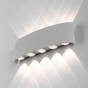 LED-wandlamp Carlo II aluminiumkleurig - Aantal lichtbronnen: 10