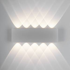 LED-Wandleuchte Carlo II Aluminium - Flammenanzahl: 10