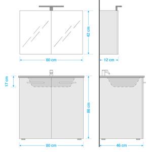 Badkamerset Melville VI (3-delig) Sonoma eikenhouten look - Breedte: 80 cm