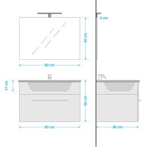 Badkamerset Melville I (3-delig) Sonoma eikenhouten look - Breedte: 80 cm