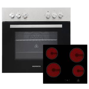 Küchenzeile Andrias I Inklusive Elektrogeräte - Rot - Breite: 220 cm - Glaskeramik
