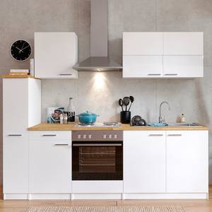 Keukenblok Andrias I Inclusief elektrische apparaten - Wit - Breedte: 240 cm - Kookplaten