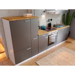 Küchenzeile Andrias IV Inklusive Elektrogeräte - Grau - Breite: 300 cm - Glaskeramik