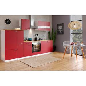 Küchenzeile Andrias IV Inklusive Elektrogeräte - Rot - Breite: 300 cm - Glaskeramik