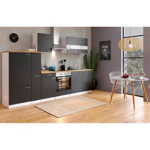 Cuisine équipée Andrias IV Avec appareils électroménagers inclus - Noir - Largeur : 300 cm - Vitrocéramique