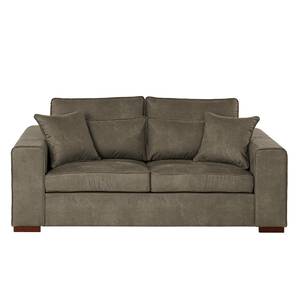 2,5-Sitzer Sofa Randan Antiklederlook - Microfaser Bice: Dunkelbraun