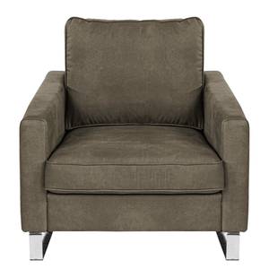 Fauteuil Radon fluweel - Microvezel Bice: Donkerbruin