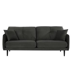 Sofa Pigna (3-Sitzer) Webstoff - Samt Ravi: Anthrazit