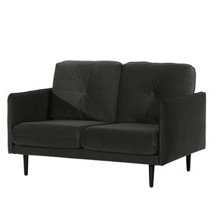 Sofa Pigna (2-Sitzer) Webstoff - Samt Ravi: Anthrazit