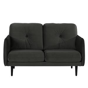 Sofa Pigna (2-Sitzer) Webstoff - Samt Ravi: Anthrazit