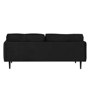 Sofa Pigna (3-Sitzer) Webstoff - Samt Ravi: Schwarz