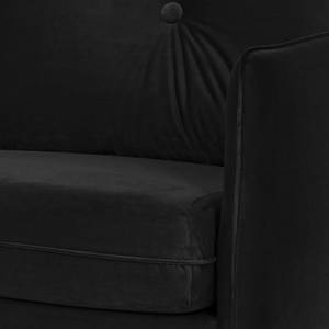 Sofa Pigna (3-Sitzer) Webstoff - Samt Ravi: Schwarz
