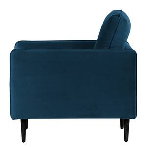 Fauteuil Pigna I Geweven stof - Velours Ravi: Marineblauw