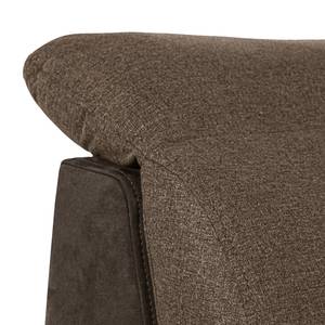 Ecksofa Rosay Microfaser / Webstoff - Dunkelbraun - Longchair davorstehend links