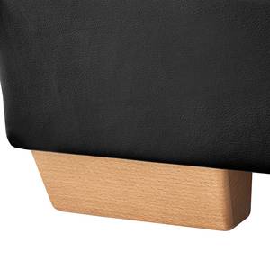 Canapé d’angle Sully Tissu Voer / Cuir synthétique Madara: Gris / Noir - Méridienne courte à droite (vue de face)