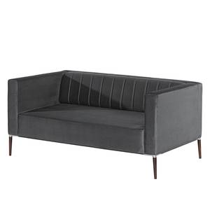 Sofa Luparo I (2-Sitzer) Webstoff - Samt Onoli: Anthrazit