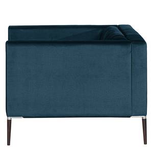 Fauteuil Luparo I Geweven stof - Velours Onoli: Marineblauw