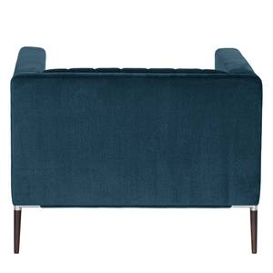 Fauteuil Luparo I Geweven stof - Velours Onoli: Marineblauw