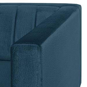 Fauteuil Luparo I Geweven stof - Velours Onoli: Marineblauw