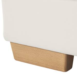 Canapé d’angle Sully Tissu Voer / Cuir synthétique Madara: Gris / Blanc - Méridienne courte à droite (vue de face)