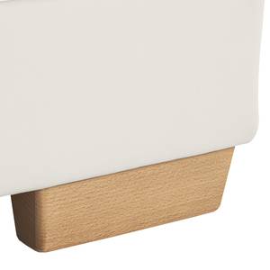 Canapé d’angle Sully Tissu Voer / Cuir synthétique Madara: Gris / Blanc - Méridienne courte à gauche (vue de face)