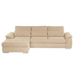 Ecksofa Renay I Webstoff Meara: Beige - Longchair davorstehend links