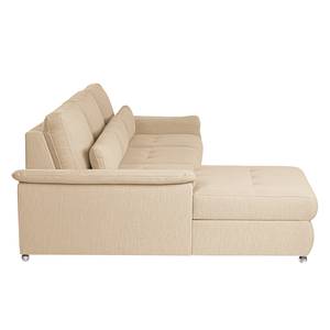 Ecksofa Renay I Webstoff Meara: Beige - Longchair davorstehend links