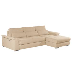 Ecksofa Renay I Webstoff Meara: Beige - Longchair davorstehend rechts