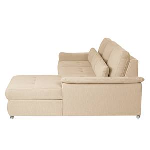 Ecksofa Renay I Webstoff Meara: Beige - Longchair davorstehend rechts