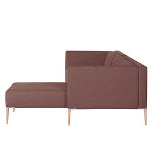 Ecksofa Luparo I Webstoff - Purpur - Longchair davorstehend rechts