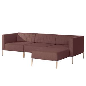 Ecksofa Luparo I Webstoff - Purpur - Longchair davorstehend rechts