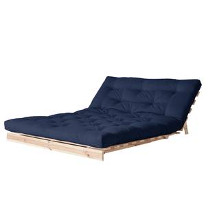 Schlafsofa Roots 140 I Baumwolle - Marineblau - Beige