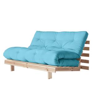 Schlafsofa Roots 140 I Baumwolle - Hellblau - Beige