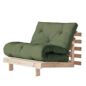 Fauteuil convertible Roots 90 I Coton - Vert vieilli - Beige