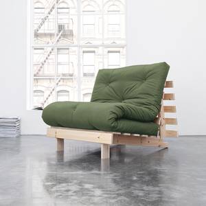 Fauteuil convertible Roots 90 I Coton - Vert vieilli - Beige