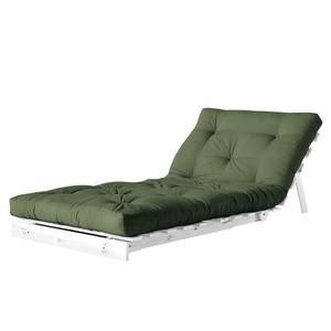 Slaapfauteuil Roots 90 I katoen - Antiek groen - Wit