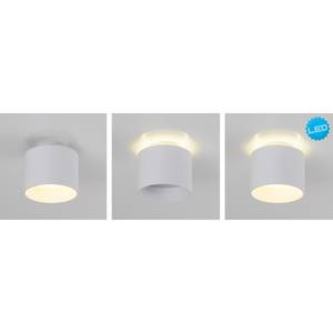 LED-plafondlamp Trios textielmix/aluminium - 2 lichtbronnen - Wit - Diameter: 10 cm