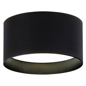 LED-Deckenleuchte Trios Mischgewebe / Aluminium - 2-flammig - Schwarz - Durchmesser: 14 cm