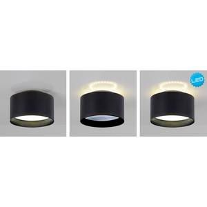 LED-plafondlamp Trios textielmix/aluminium - 2 lichtbronnen - Zwart - Diameter: 14 cm