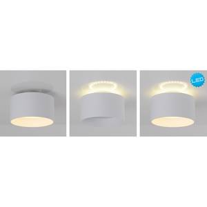 LED-plafondlamp Trios textielmix/aluminium - 2 lichtbronnen - Wit - Diameter: 14 cm