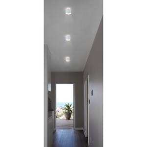 LED-Deckenleuchte Trios Mischgewebe / Aluminium - 2-flammig - Weiß - Durchmesser: 14 cm