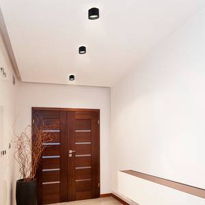 LED-plafondlamp Trios textielmix/aluminium - 2 lichtbronnen - Zwart - Diameter: 10 cm