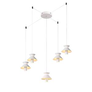 LED-hanglamp Parachute III aluminium - 5 lichtbronnen