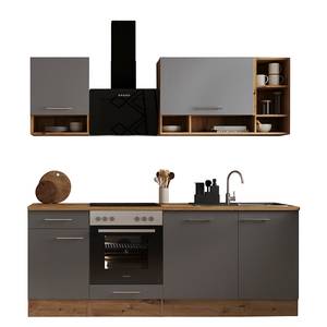 Küchenzeile Wilawa I (12-teilig) Mit Elektrogeräten - 220 cm - Grau