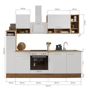 Küchenzeile Wilawa II (13-teilig) Mit Elektrogeräten - 250 cm - Weiß - Breite: 250 cm