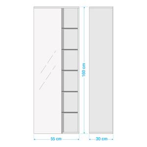 Hoge kast Lombos incl. verlichting - wilde eikenhouten look - Eikenhoutlook wotan